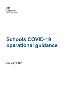 Schools COVID 19 operational guidance Jan 2022