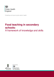 Teaching food in secondary schools
