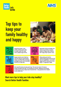 Better Health Families Tips Leaflet